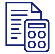 Icon of a page and a calculator